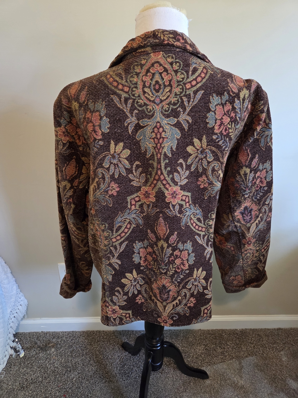 Flashback Women's Floral Tapestry Blazer - Multitone Brown Size Xl - Picture 12 of 14